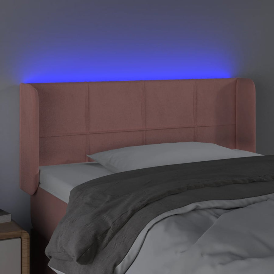 Hoofdbord Led Fluweel 83 x 16 x 78/88 cm Roze