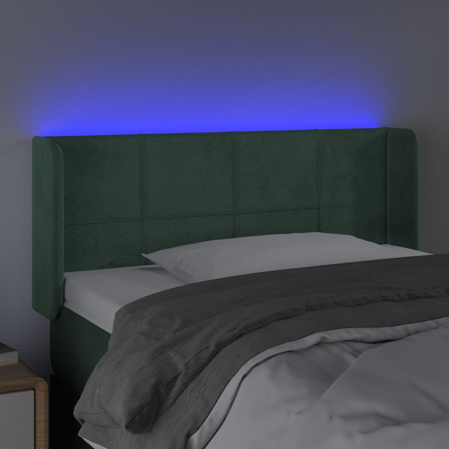 Hoofdbord Led Fluweel 1 93 x 16 x 78/88 cm Donkergroen