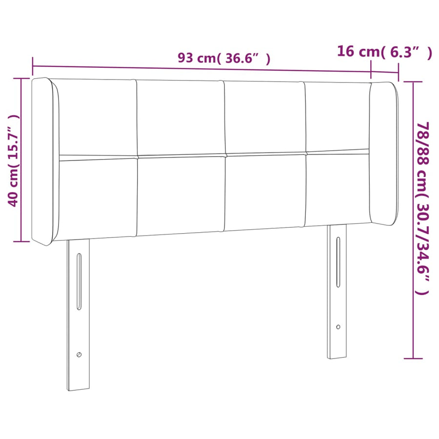 Hoofdbord Led Fluweel 1 93 x 16 x 78/88 cm Donkergroen
