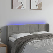 Headboard LED 147x16x78/88 cm velvet light grey