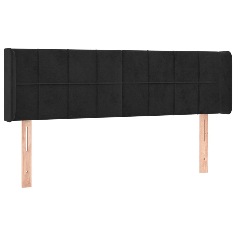 Hoofdbord Led Fluweel 147 x 16 x 78/88 cm Zwart