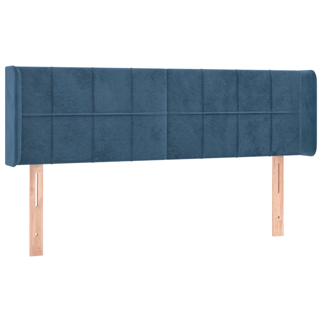 Hoofdbord Led Fluweel 147 x 16 x 78/88 cm Donkerblauw