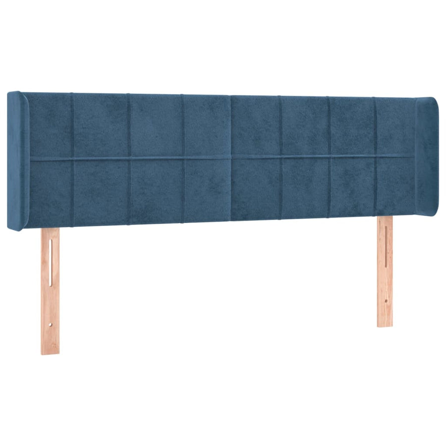Hoofdbord Led Fluweel 147 x 16 x 78/88 cm Donkerblauw