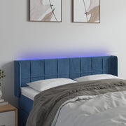 Headboard LED 147x16x78/88 cm velvet dark blue