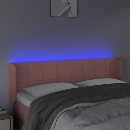 Hoofdbord Led Fluweel 147 x 16 x 78/88 cm Roze