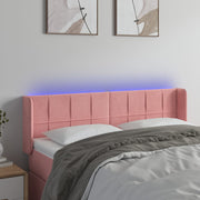 Headboard LED 147x16x78/88 cm velvet pink