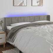Headboard LED 163x16x78/88 cm velvet light grey
