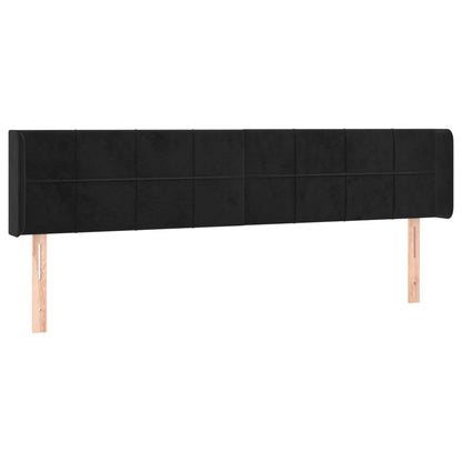 Hoofdbord Led Fluweel 183 x 16 x 78/88 cm Zwart