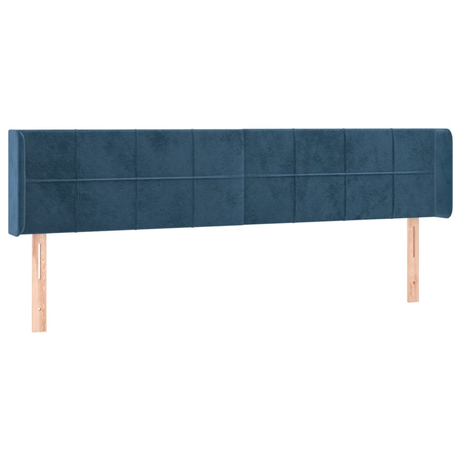 Hoofdbord Led Fluweel 1 183 x 16 x 78/88 cm Donkerblauw
