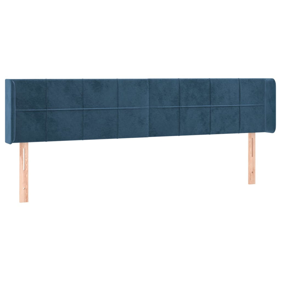 Hoofdbord Led Fluweel 203 x 16 x 78/88 cm Donkerblauw