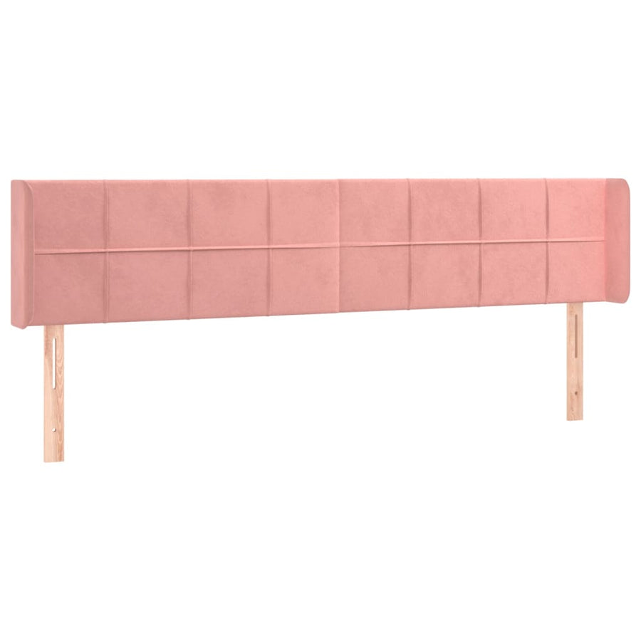 Hoofdbord Led Fluweel 203 x 16 x 78/88 cm Roze
