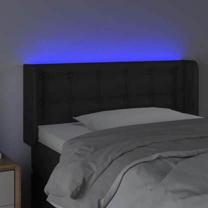 Hoofdbord Led Kunstleer 83 x 16 x 78/88 cm Zwart