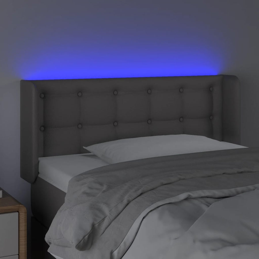 Hoofdbord Led Kunstleer 83 x 16 x 78/88 cm Grijs
