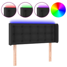 Hoofdbord Led Kunstleer 93 x 16 x 78/88 cm Zwart