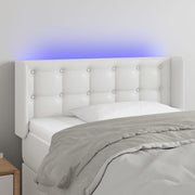 Hoofdbord 93x16x78/88 cm kunstleer wit LED