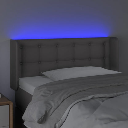 Hoofdbord Led Kunstleer 93 x 16 x 78/88 cm Grijs