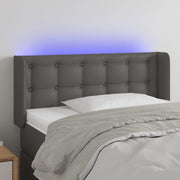 Hoofdbord 93x16x78/88 cm kunstleer grijs LED