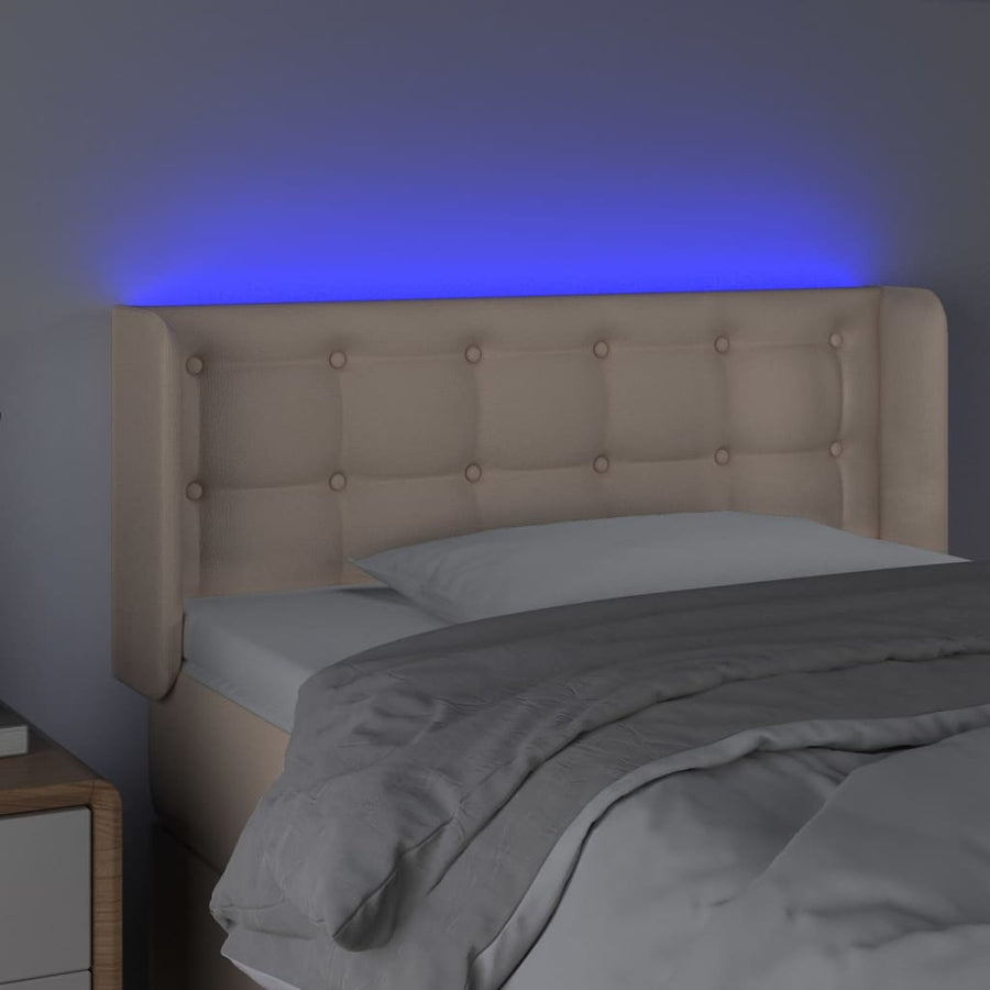 Hoofdbord Led Kunstleer Kleurig 93 x 16 x 78/88 cm Cappuccino