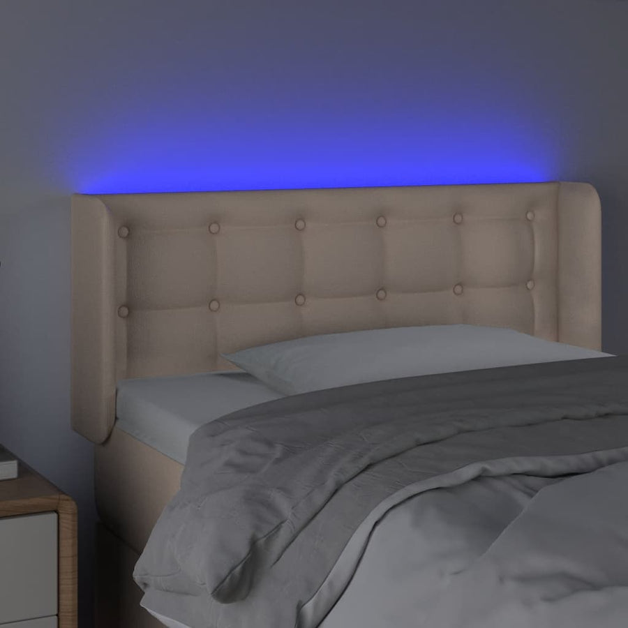 Hoofdbord Led Kunstleer Kleurig 103 x 16 x 78/88 cm Cappuccino