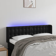 Hoofdbord 147x16x78/88 cm kunstleer zwart LED