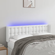 Hoofdbord 147x16x78/88 cm kunstleer wit LED