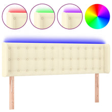 Hoofdbord Led Kunstleer Kleurig 147 x 16 x 78/88 cm Crème
