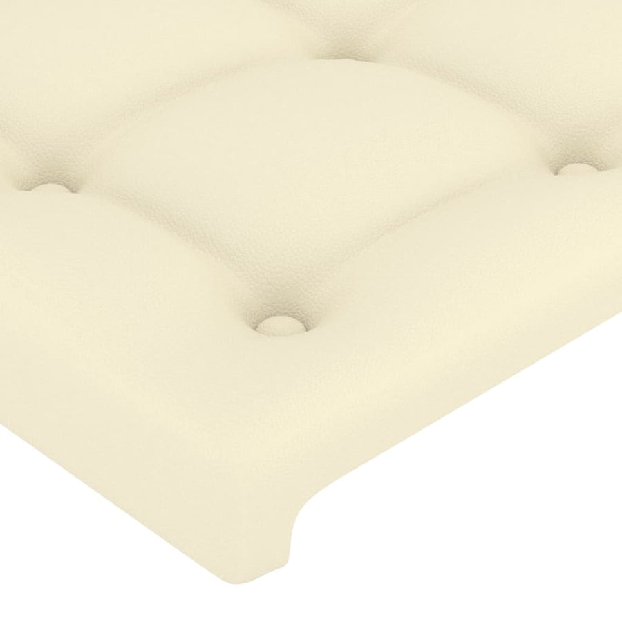Hoofdbord Led Kunstleer Kleurig 147 x 16 x 78/88 cm Crème