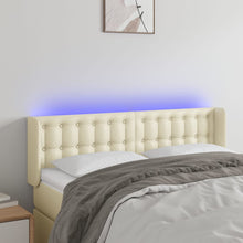 Hoofdbord Led Kunstleer Kleurig 147 x 16 x 78/88 cm Crème