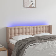 Hoofdbord LED 147x16x78/88 cm kunstleer cappuccino