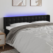 Hoofdbord 163x16x78/88 cm kunstleer zwart LED