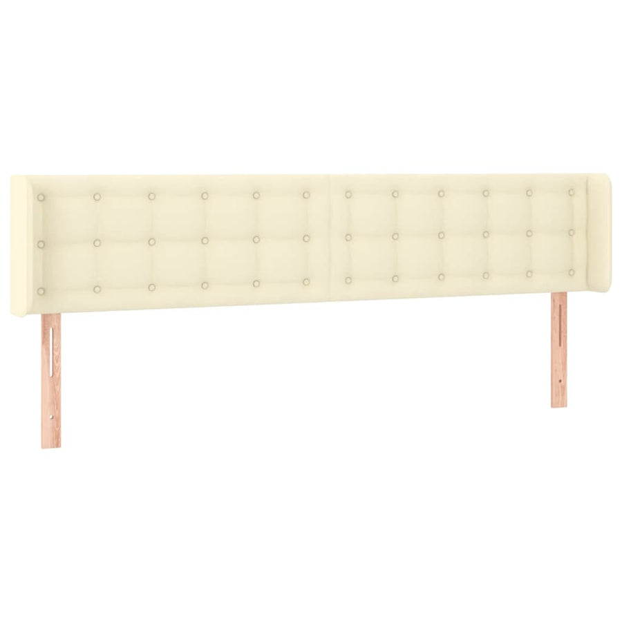 Hoofdbord Led Kunstleer Kleurig 163 x 16 x 78/88 cm Crème