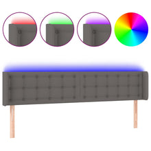 Hoofdbord Led Kunstleer 163 x 16 x 78/88 cm Grijs
