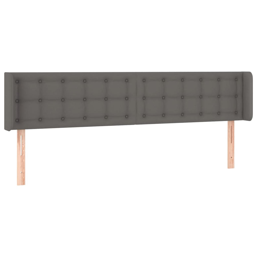 Hoofdbord Led Kunstleer 183 x 16 x 78/88 cm Grijs
