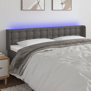 Headboard LED 183x16x78/88 cm faux leather grey
