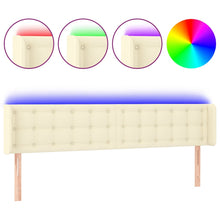 Hoofdbord Led Kunstleer Kleurig 203 x 16 x 78/88 cm Crème