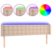 Hoofdbord LED 203x16x78/88 cm kunstleer cappuccinokleurig