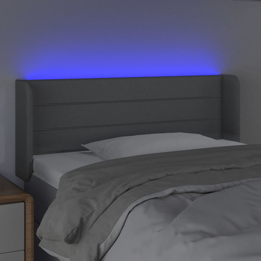 Hoofdbord Led Stof 83 x 16 x 78/88 cm Lichtgrijs