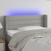 Hoofdbord LED 83x16x78/88 cm lichtgrijs stof