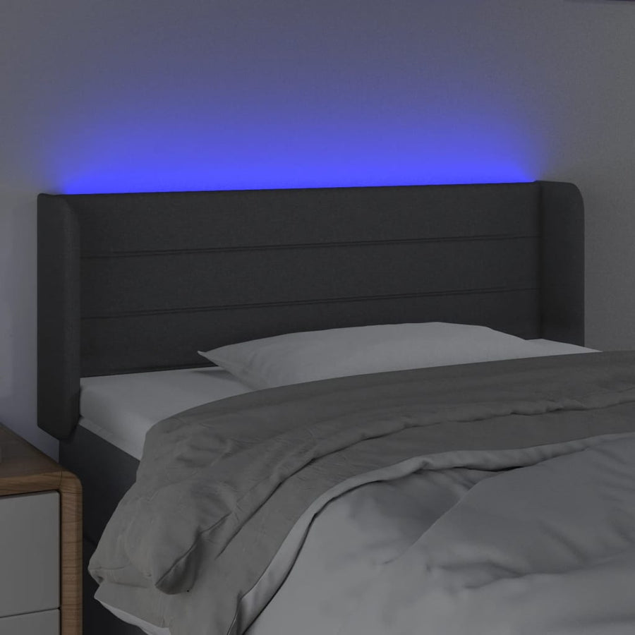 Hoofdbord LED 83x16x78/88 cm stof donkergrijs 83 x 16 x 78/88 cm Donkergrijs