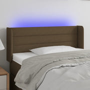 Hoofdbord 83x16x78/88 cm stof donkerbruin LED