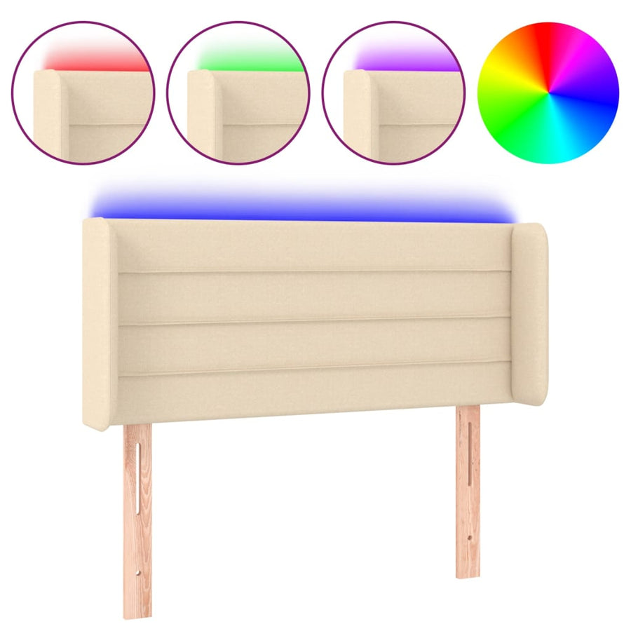 Hoofdbord LED 83x16x78/88 cm stof crèmekleurig 83 x 16 x 78/88 cm Crème