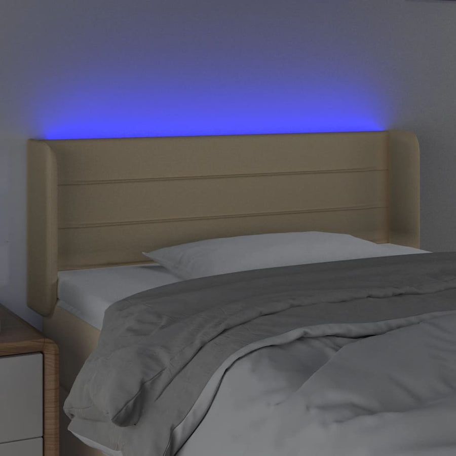 Hoofdbord LED 83x16x78/88 cm stof crèmekleurig 83 x 16 x 78/88 cm Crème
