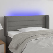 Hoofdbord 93x16x78/88 cm stof donkergrijs LED