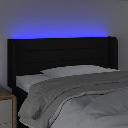 Hoofdbord LED 103x16x78/88 cm stof zwart 103 x 16 x 78/88 cm Zwart