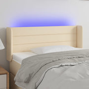 Hoofdbord 103x16x78/88 cm stof crèmekleurig LED