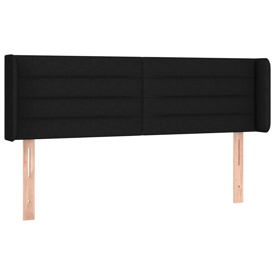 Hoofdbord LED 147x16x78/88 cm stof zwart