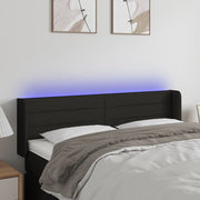 Hoofdbord 147x16x78/88 cm stof zwart met LED