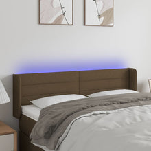 Hoofdbord LED 147x16x78/88 cm stof donkerbruin 147 x 16 x 78/88 cm Donkerbruin