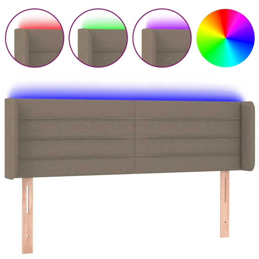 Hoofdbord LED 147x16x78/88 cm stof taupe 147 x 16 x 78/88 cm Taupe