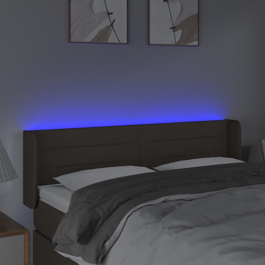 Hoofdbord LED 147x16x78/88 cm stof taupe 147 x 16 x 78/88 cm Taupe